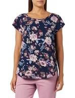 Bluzki damskie - ONLY Damska bluzka Onlnova Life Lux S/S Top AOP, Patriot Blue/Aop:341 Augusta Fleur, 34 - miniaturka - grafika 1