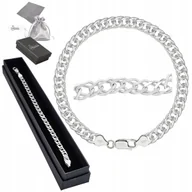 Bransolety męskie - Bransoletka Rombus Srebro pr. 925 Elegancka Męska Rombo 19 cm x 6 mm - miniaturka - grafika 1