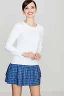 Sukienki - Niebieska Sukienka z Podwójna Falbanką w Kratę - miniaturka - grafika 1