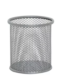 Q-CONNECT POJEMNIK NA DŁUGOPISY OFFICE SET METALOWY SREBRNY KF00846 - Przyborniki na biurko - miniaturka - grafika 2