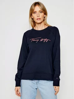 Bluzy damskie - Tommy Hilfiger Bluza Script C-Nk WW0WW29432 Granatowy Relaxed Fit - grafika 1