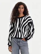 Swetry damskie - Vero Moda Sweter Siljeanimal 10330808 Biały Regular Fit - miniaturka - grafika 1