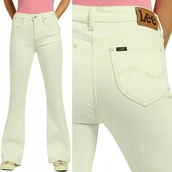 Spodnie damskie - Lee BREESE BOOT BOOTCUT WhiteCurrents BIAŁE WYŻSZY STAN ROZSZERZANE W28 L33 - miniaturka - grafika 1