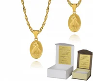 Biżuteria dla dzieci - Złoty łańcuszek srebro Medalik Jezus Miłosierny 40 cm DEDYKACJA S3M24 - miniaturka - grafika 1