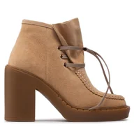 Botki damskie - Botki Simple SL-34-02-000074 Beżowy - miniaturka - grafika 1