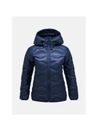 Kurtki damskie - Damska kurtka puchowa Peak Performance W Helium Down Hood Jacket granatowy L - miniaturka - grafika 1