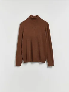 Reserved - Golf z wiskozą - brązowy - Swetry męskie - miniaturka - grafika 1