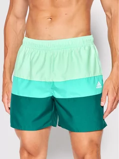 Kąpielówki męskie - adidas Szorty kąpielowe Colorblock HA0399 Zielony Regular Fit - grafika 1