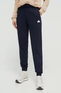 Spodnie damskie - adidas spodnie dresowe kolor granatowy z nadrukiem - grafika 1