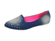 Baleriny - Jeansowe lordsy baleriny damskie Vices 5060-13 - miniaturka - grafika 1