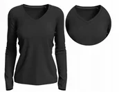 Koszulki i topy damskie - Koszulka Damska Długi Rękaw Elastic BAWEŁNA JAKOŚĆ STEDMAN 9720 CZARNA XL - miniaturka - grafika 1