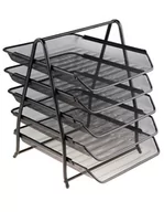 Półki na dokumenty - NET Półka na dokumenty siatka czarna 5 szuflad 5A Net W4705 - miniaturka - grafika 1