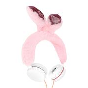 Słuchawki - GJBY Jack 3,5Mm Z różowym Futrzanym Uchem Królika - miniaturka - grafika 1