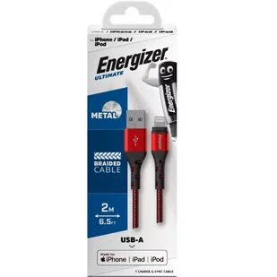 Energizer Ultimate - Kabel połączeniowy USB-A do Lightning certyfikat MFi 2m (Czerwony) - Pozostałe akcesoria do telefonów - miniaturka - grafika 3