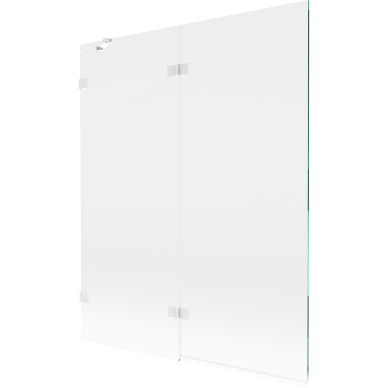 Mexen Lunar parawan nawannowy 2-skrzydłowy lewy 140 x 150 cm, transparent, biały - 897-140-100-20-00-L