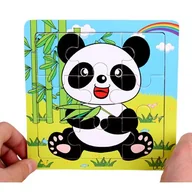 Puzzle - Drewniane Puzzle W Ramce Układanka Edukacyjna Panda - miniaturka - grafika 1