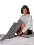 Skarpetki damskie - Zakolanówki skarpety damskie dziewczęce wzór warkocz szare 35-38 YOCLUB - miniaturka - grafika 1