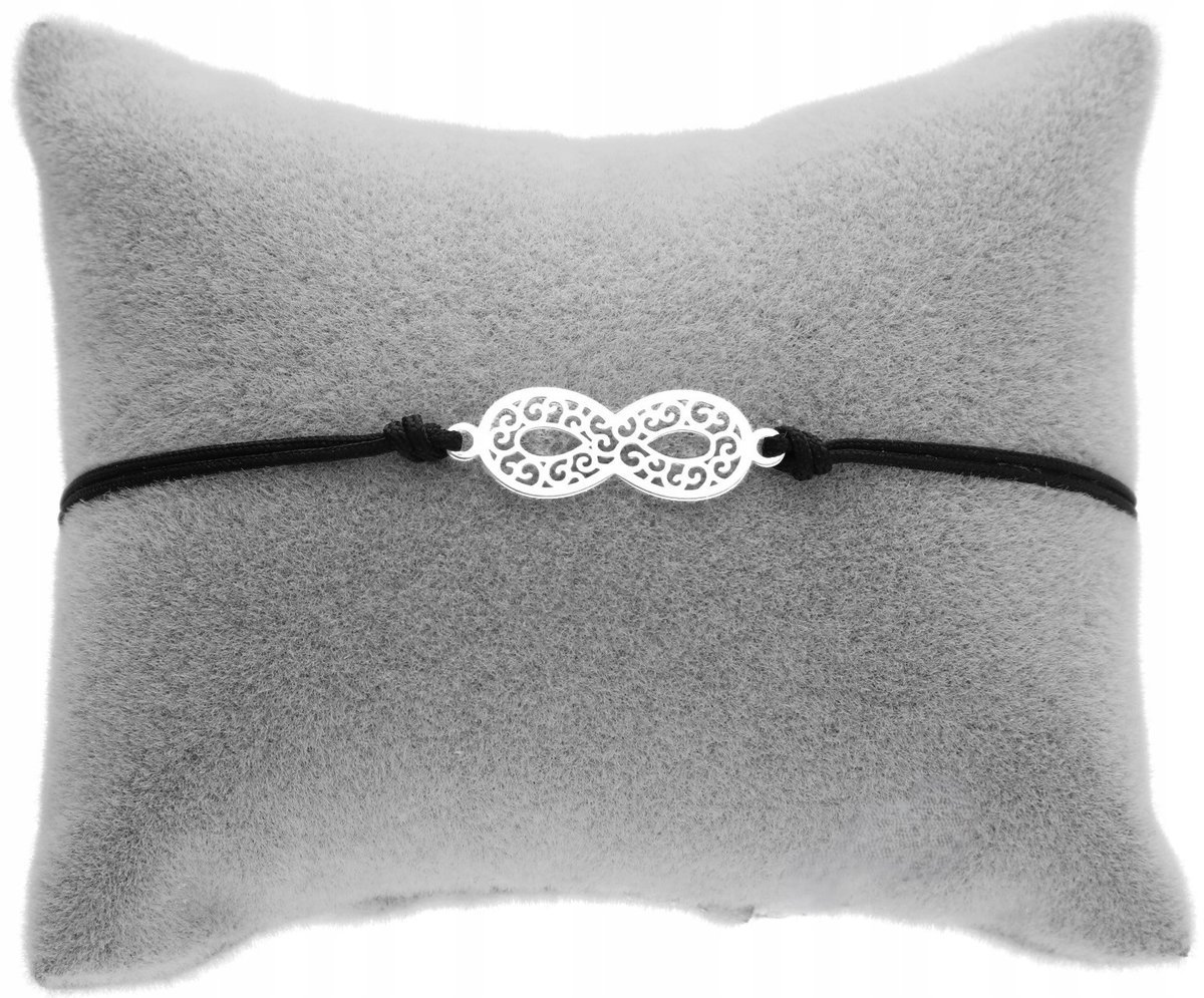 SREBRNA BRANSOLETKA sznurkowa NIESKOŃCZONOŚĆ AŻUR INFINITY SREBRO 925