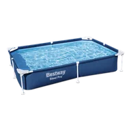 Baseny ogrodowe - Basen Stelażowy SplashJr Steel Pro 221x150x43 BESTWAY + Zestaw naprawczy - miniaturka - grafika 1