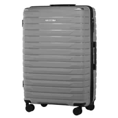 Walizki - Walizka Duża z Polipropylenu Srebrna - miniaturka - grafika 1