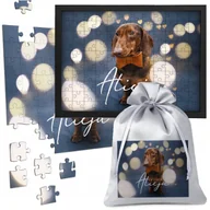 Puzzle - PUZZLE JAMNIK PIES PIESKI 120 el W RAMCE A4 IMIĘ PREZENT URODZINY DZIECKA - miniaturka - grafika 1