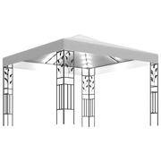 Altany ogrodowe - vidaXL Altana ze sznurem lampek LED, 3x3 m, biała - miniaturka - grafika 1
