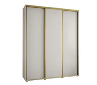 Szafy - Szafa przesuwna wysoka Davos 1 200 gł. 60 biały + biały + złoty - miniaturka - grafika 1