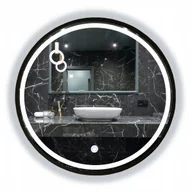 Lustra - LUSTRO OKRĄGŁE LED CZARNE W RAMIE LOFT Z WŁĄCZNIKIEM DOTYKOWYM 50 CM - miniaturka - grafika 1