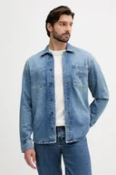 Koszule męskie - Pepe Jeans koszula jeansowa męska kolor niebieski regular z kołnierzykiem klasycznym PM309081 - miniaturka - grafika 1