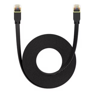 Płaski kabel sieciowy Baseus Ethernet RJ45, Gigabit, Cat.7, 8 m (czarny) - Kable miedziane - miniaturka - grafika 2