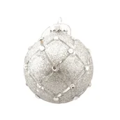 Bombki - Bombka szklana srebrna 10 cm - miniaturka - grafika 1
