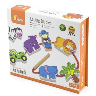 VIGA 59549 Klocki zwierzęta w zoo MS_2238 - Zabawki sensoryczne - miniaturka - grafika 1