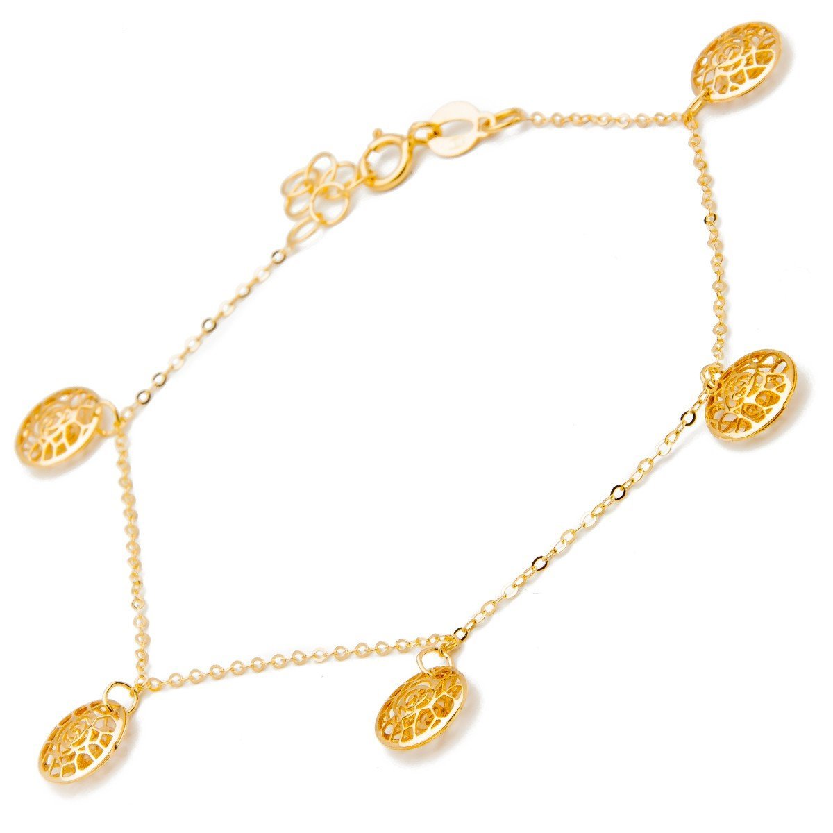 Złota Bransoletka 585 róża miłości