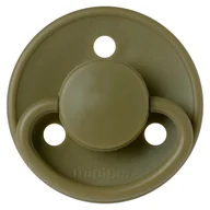 Smoczki uspokajające - Smoczek uspokajający okrągły lateksowy 6m+ Moos green / Mininor - miniaturka - grafika 1