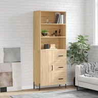 Witryny - vidaXL Witrynka, dąb sonoma, 69,5x34x180 cm, materiał drewnopochodny - miniaturka - grafika 1