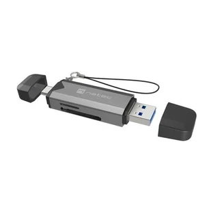Czytnik kart pamięci NATEC Scarab 3 USB-A/USB-C/SD/MICRO SD/USB Szary - Czytniki kart pamięci - miniaturka - grafika 1