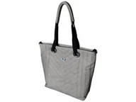 Torebki damskie - Torebka Shopper Pikowana Damska Szara Duża na Ramię A4 z regulowanym paskiem - miniaturka - grafika 1