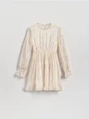 Sukienki i spódniczki dla dziewczynek - Reserved - Sukienka we wzory - złamana biel - miniaturka - grafika 1