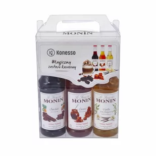 Monin Zestaw kawowy 3x250 ml karmel czekolada wanilia 7318-uniw - Śmietanki i dodatki do kawy - miniaturka - grafika 3