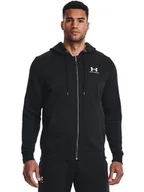 Bluzy męskie - Under Armour Bluza UA Essential Fleece FZ Hood 1373881 Czarny Regular Fit - miniaturka - grafika 1