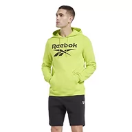 Bluzy męskie - Reebok Męska bluza z logo, kwasowo-żółta, L, Kwas żółty, L - miniaturka - grafika 1