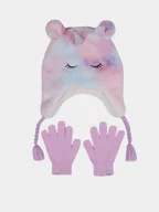 Rękawiczki dla dzieci - Zestaw Czapka Rękawiczki Dziecięce Skechers Hat Earflap Różowy Jednorożec - miniaturka - grafika 1