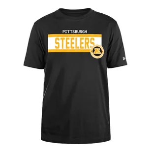New Era Unisex NFL regularna koszulka z atramentem o wysokiej gęstości nadruk z przodu grafika Pittsburgh Steelers oryginalna koszulka w kolorze drużyny - Koszulki męskie - miniaturka - grafika 1