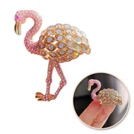 Broszki - Broszka Ozdobna Kryształki Flaming Różowy Bz194 - miniaturka - grafika 1