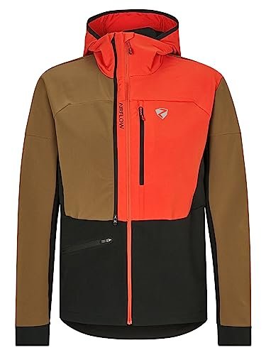 Ziener Męska kurtka hybrydowa/aktywna NIKADO | oddychająca, wiatroszczelna, wentylacyjna, walnut.new red, 58