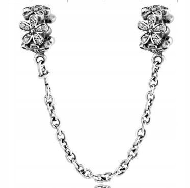Zawieszka Chain Srebro 925 bead z cyrkoniami modny wisiorek do bransoletki