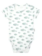 Body dla niemowląt - Chłopięce Body bawełniane krótki rękaw Chmurki biały, Nicol,r.92 - miniaturka - grafika 1
