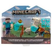 Figurki dla dzieci - Zestaw figurek MATTEL Minecraft Steve i Koń w zbroi HDV39 - miniaturka - grafika 1