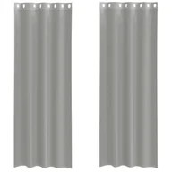 Zasłony - vidaXL Zasłony woalowe z przelotkami 2 szt. Jasnoszary 140x300 cm - miniaturka - grafika 1