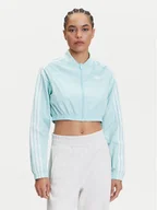 Bluzy damskie - adidas Bluza adicolor Teamgeist JD0267 Turkusowy Slim Fit - miniaturka - grafika 1